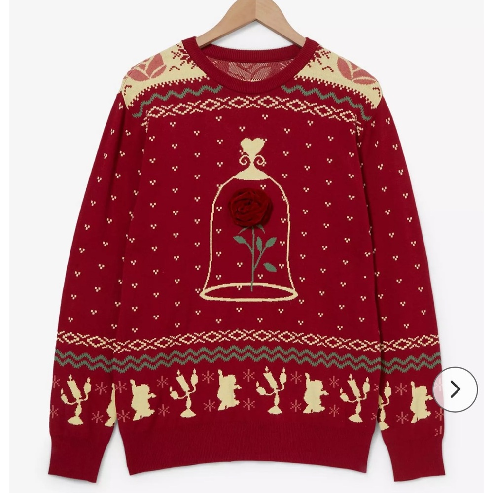 Disney christmas sweater beauty and the beast size large